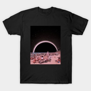 Under The Eclipse - Space Aesthetic Collage, Retro Futurism T-Shirt